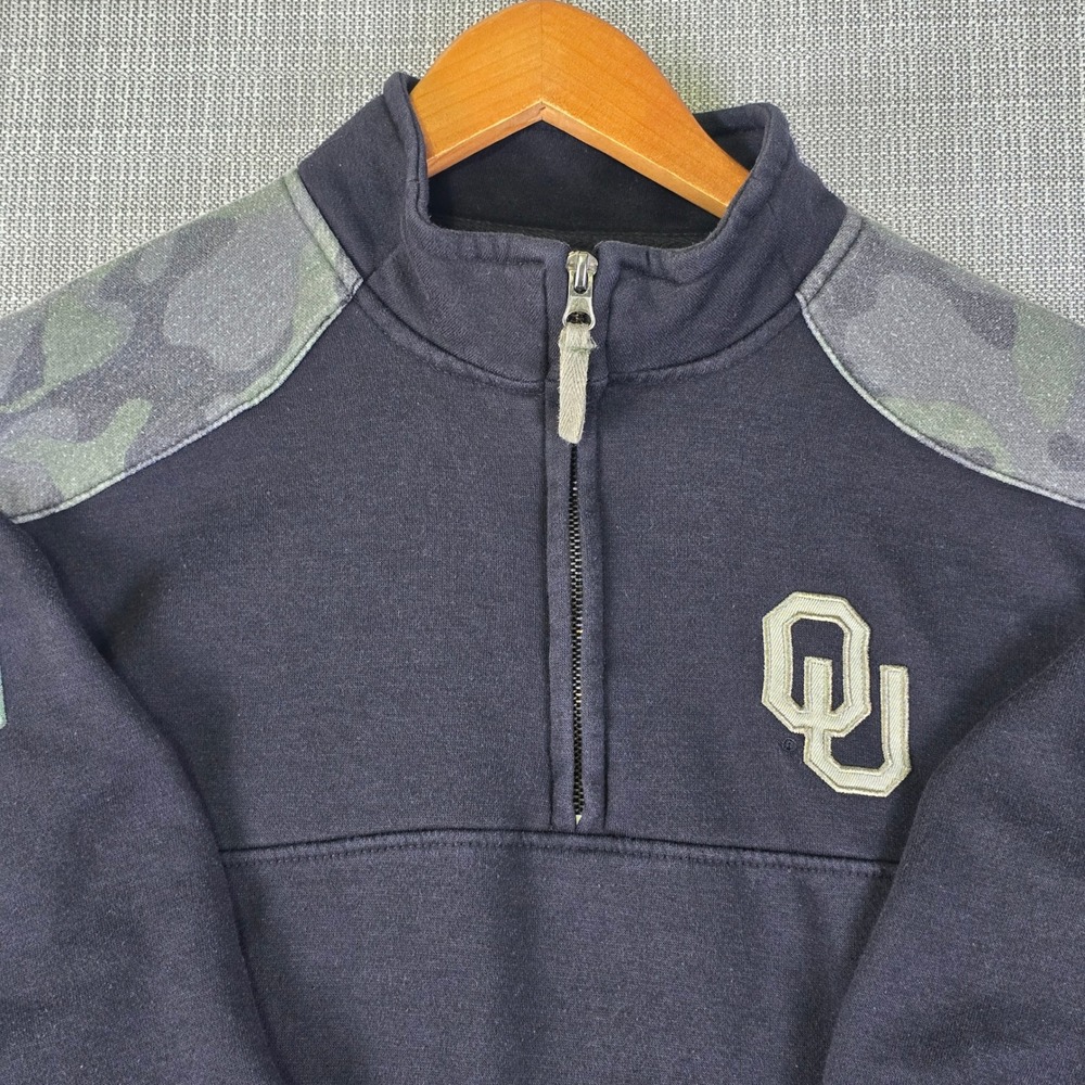 Oklahoma Sooners x Colosseum OHT Quarter Zip Pullover Mens M Camo Black Tactical - Picture 14 of 14